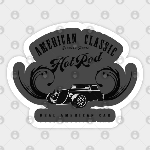 American Classic Hot Rod Sticker by Jaysen